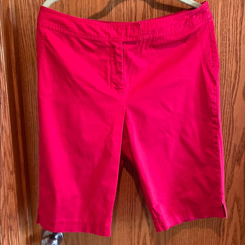 Vibrant Red Bermuda Shorts with Tailored Fit
